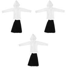 3Sets Kleine Poppenkleding Set Zwart Hoodie Stoffen Speelgoed