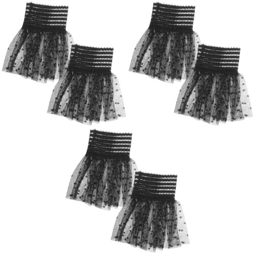 3Paare Schwarze -Armstulpen Fingerlos 2