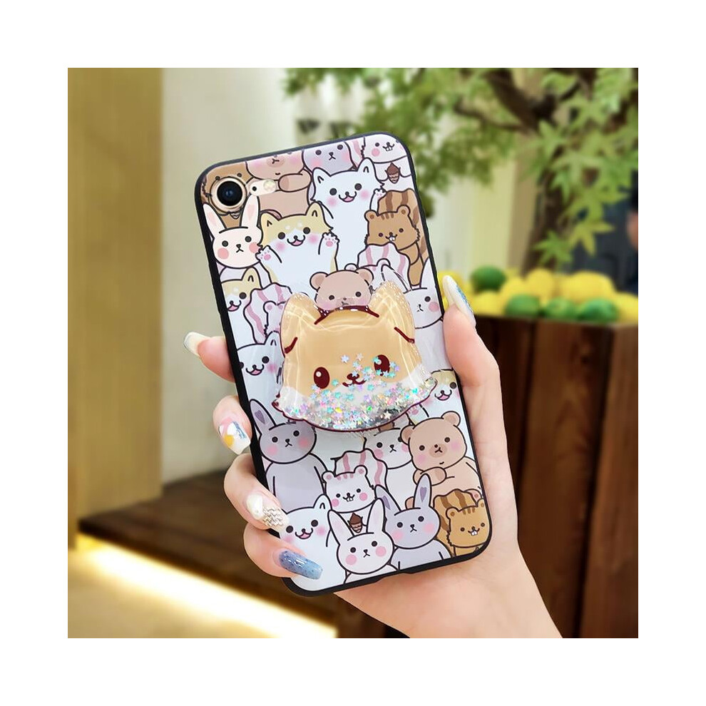 Iphone 7/8/Se 2020/Se2 Case Â Durable Tpu, Waterproof, Rotatable Kickstand, Glitter Silicone Skin 9132278997025