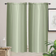 Sage Green Ombre Curtains 52"x84", Farmhouse Gradient Drapes with Rod Pocket, 2 Panels – Compatible with Standard Rods