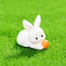 Karymi Osterornamente aus weißem Kunstharz, Hase und Wichtel, 2 Stück