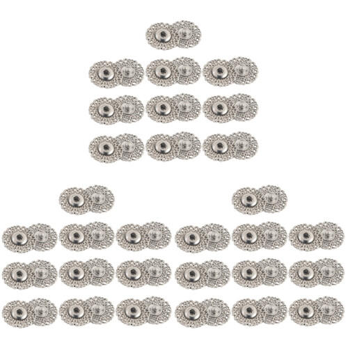 30Pièces Accessoires Couture Boutons Pression Argent Motif Flocon