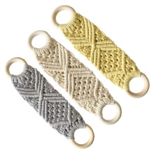 Porte-serviettes rond bohème en macramé, porte-serviettes de cuisine rond en bois crocheté à la main, décoration pour la cuisine et la salle de