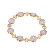 Gradient Crystal Glass Bracelet Coloured Glaze Bracelet String For The Girl'S Classmates And Friends Gift friendship bracelet making kit, 2PCS