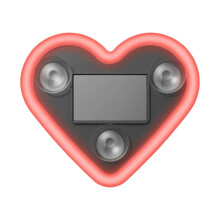 Solar-powered heart-shaped LED window light for vehicle, 1