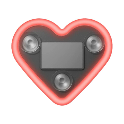 Solar-powered heart-shaped LED window light for vehicle, 1