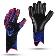 (10, blue) Soccer Goalie Gloves Youth Adults, 4+3mm Super Grip High Performance Goalkeeper Gloves, Breathable Soccer Gloves