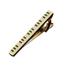 Pinza para corbata con forma de llave de piano para hombre, broche de corbata con forma de nota musical y guitarra, pinzas metálicas para corbata.
