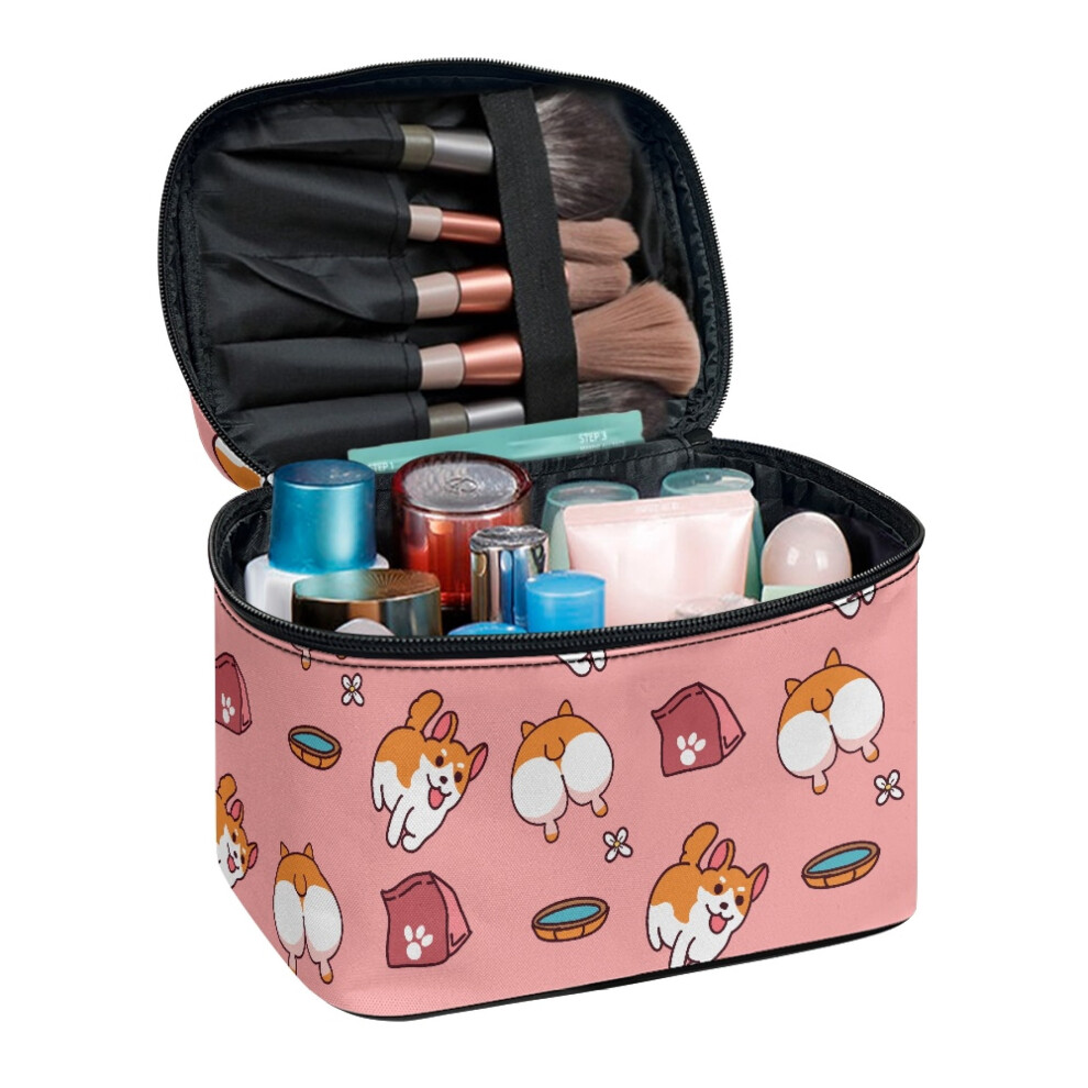 Cosmetic Toiletry Bag Polyester Zipper 8.86x6.5x5.9 in