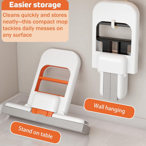 Mini Foldable Desktop Mop Portable Wet Dry Sponge Mop 1 2
