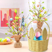 AuroraX Reusable Easter Basket with Handles,Easter Carrot Candy Bags Cute Goodie Bags Storage Bag,Easter Yellow Party Supplies