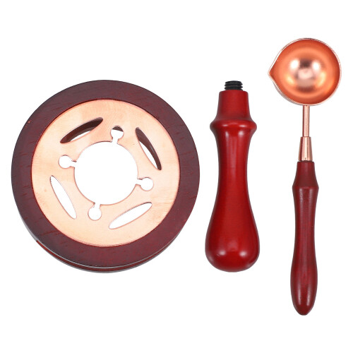 5Ensembles Chauffe-Cire Bois Cuivre Pour Décoration 1