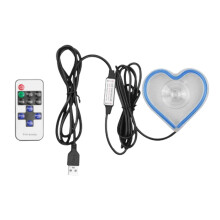 Luz de neón LED en forma de corazón para interior de automóvil, tablero, maletero, ventana, entrada, camión, hogar – Compatible con 12V