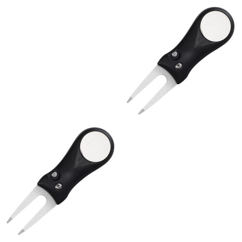 2Pièces Outil Golf Divot Pliable Avec Noir Pour Entraînement 2