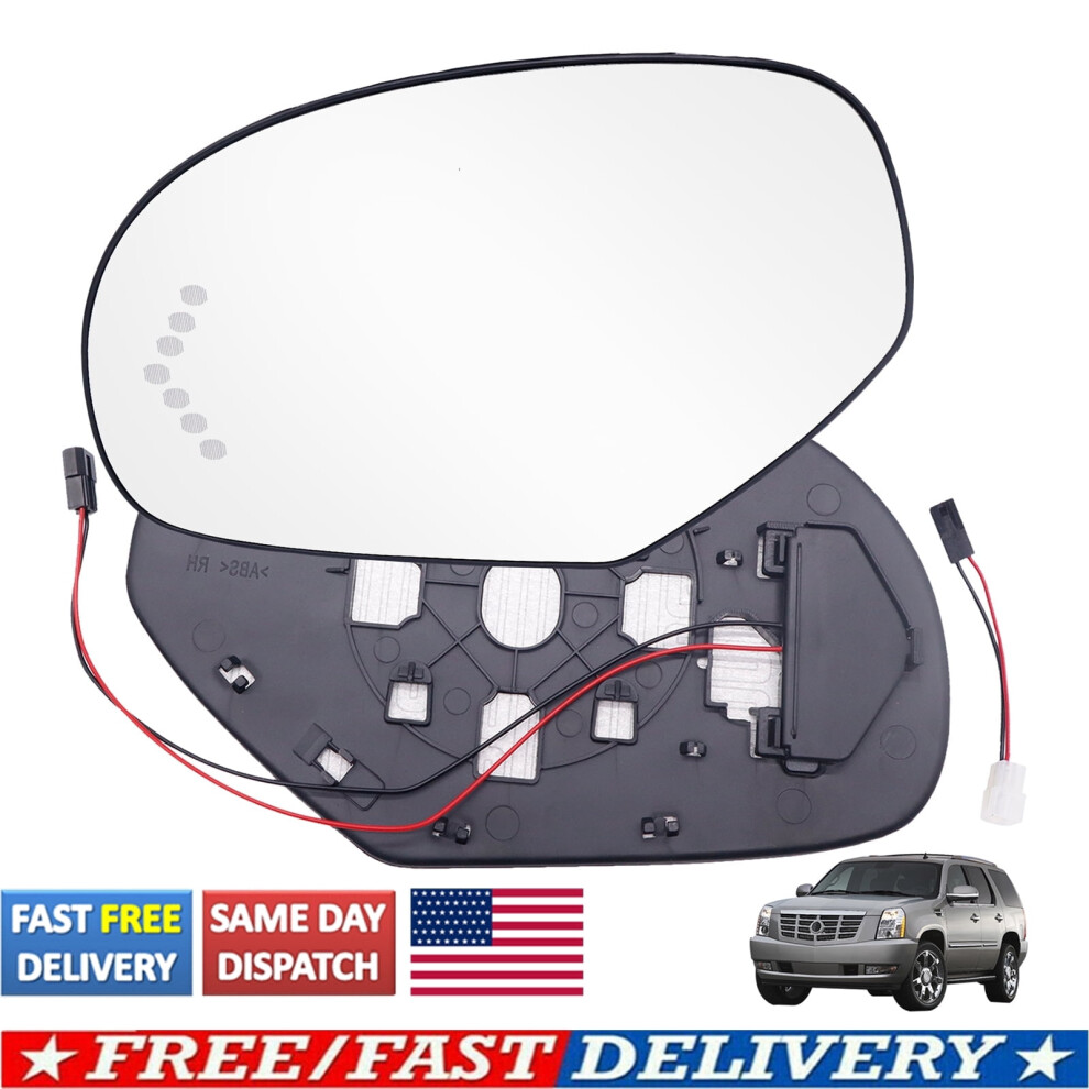 Heated Turn Signal Mirror Glass Left Lh For Cadillac Chevy Gmc Pickup Suv 07-14 9165521762354