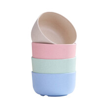 Ensemble de 4 bols à riz en plastique, bols à soupe en fibres de blé de 414 ml (14 oz), compatibles avec les micro-ondes standards.