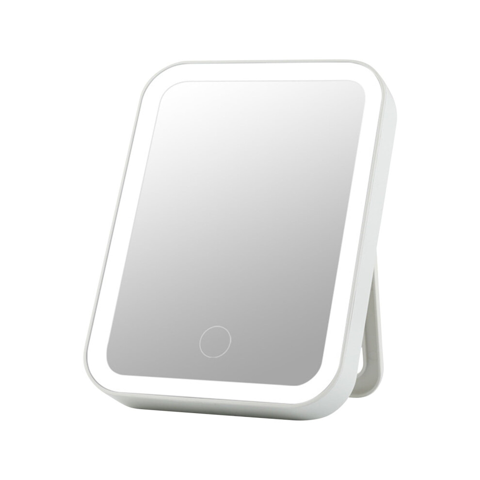 Light Led Desktop Mirror Foldable With Hd Smart Sensor Vanity Mirror Usb Powered For Makeup And Travel