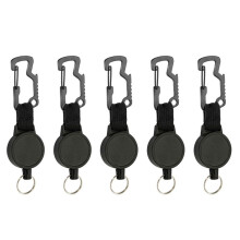 Intrekbare Sleutelhanger met Staaldraadontwerp, Multitool Karabijnhaak Badgehouder, Sleutelhangerclip ID-Houder Multifunctioneel Type