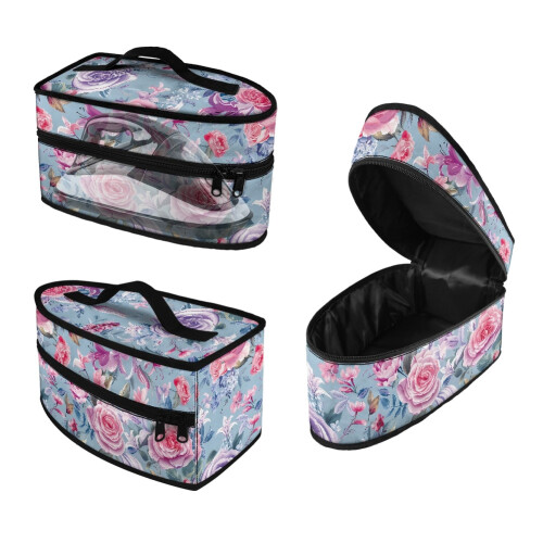 Steamer Storage Bag with Handle and Zipper Rose Pattern