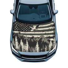 Autokaphoes met Amerikaanse vlag en bergarend (1 stuk)