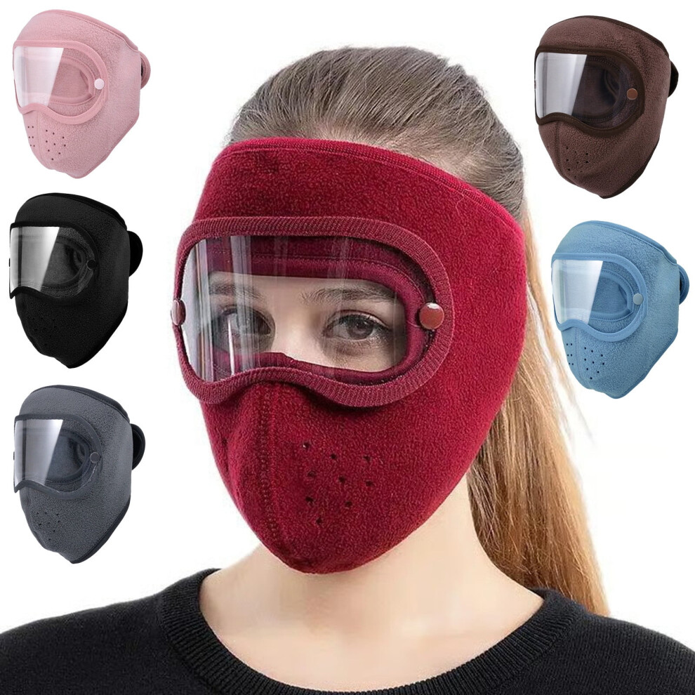 Windproof Fleece Full Face Mask W/ Anti-Fog Goggles Â Thermal, Breathable, Compatible With Skiing, Cycling & Outdoor Sports 9405492387508