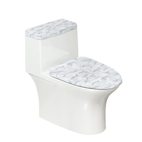 Ensemble de 2 couvercles de cuvette de toilette camouflage gris