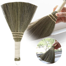 Natural Vintage Soft Corn Broom with Ergonomic Handle – Perfect for Indoor/Outdoor Use in Kitchen, Garage, Hallway; Compatible with Home Cleaning