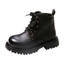Bottes de neige noires à lacets pour enfants (pointures 5 à 5,5).