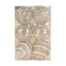 12 PCS Christmas Ball Ornaments, Shatterproof Clear Large Plastic Christmas Tree Decoration, for Xmas Party Wedding Holiday and Home Decor (Beige)