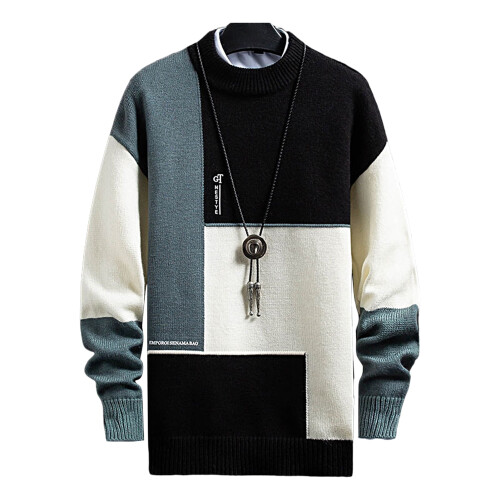 Pull d'hiver en maille pour homme, col rond, coupe ample, épais et chaud