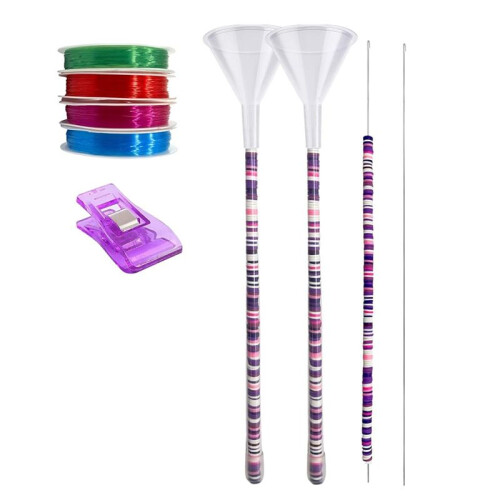 2Pcs Beading Funnel-Clay Beads Bracelet Making Kit Can Replace Clay Bead Spinner,Beading Needles Bracelet Making Kit
