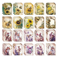 60Pcs Vintage Scrapbooking Paper Decoupage Paper for Furniture Crafts Plants Antique Looking Papers
