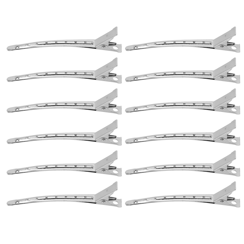 12pcs Stainless Steel Duckbill Clips, Professional Hair Sectioning Tool