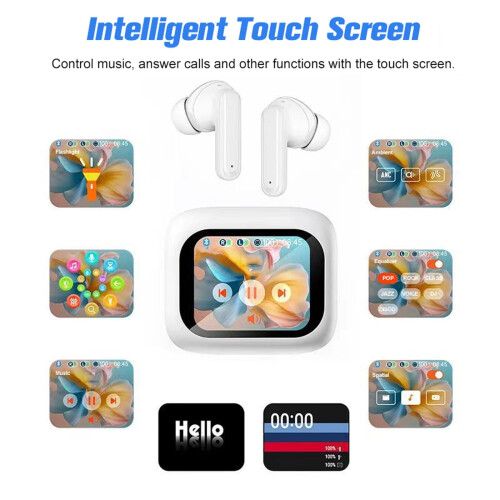 Ακουστικά ANC με έξυπνη οθόνη αφής, ακουστικά Bluetooth5.3TWS In-Ear – Συμβατά με iOS/Android 2