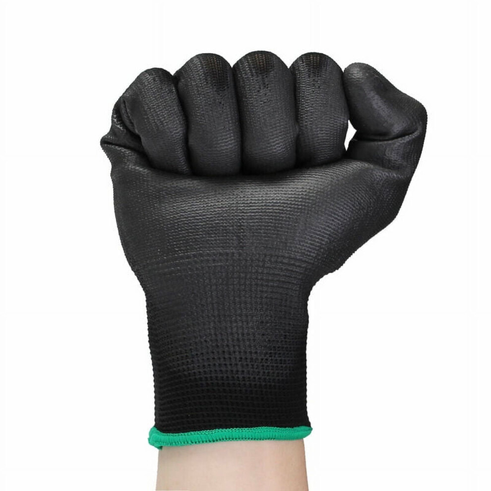 12Pairs Safety Coating Work Gloves Hand Protect Pu Nylon Antiskid Dust-Proof 9405492388925