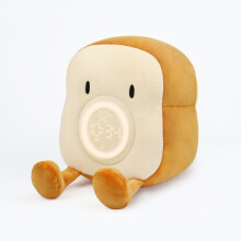 (A) 2025 Kids Alarm Clock Night Light, Cute Plush Toast Sleep Training Clock with Phone Holder, Rechargeable & Dimmable Wake Up Clock