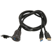 Éclairage LED étanche pour véhicule, transfert rapide, double câble USB 3.0 encastré, support de voiture, câble d'extension USB pour usage