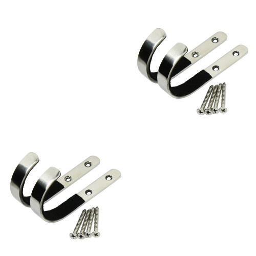 8Pièces Support Mural En Acier Plat Argenté Pour Outils Accessoires 2