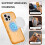 Capa MagSafe transparente compatível com iPhone 12 Pro Max e 13 Pro Max – Tripla camada magnética, resistente a impactos e quedas, laranja cristal 6