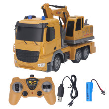 Lifelike Studio Rc Excavator Toy With Remote Control And Lights Sounds, Rechargeable Battery Powered Construction Toy For Indoor Outdoor Adventures