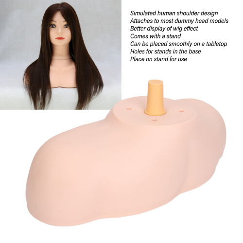 Washable Reusable PVC Mannequin Shoulder Model with Head and Bust Platform 2