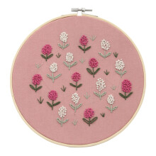 Creative Embroidery Kit For Adults Kids, Includes Stamped Cotton Linen Fabric Bamboo Hoop And Color Threads, Suitable For Improving Focus And Motor