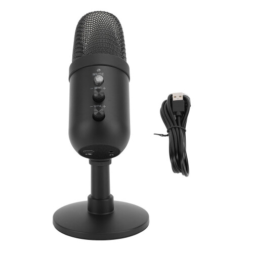 USB Gaming Condenser Microphone with Shock Mount, Mute Light & Gain Control 1