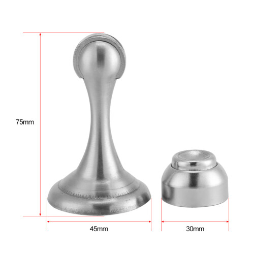 Brushed Silver Door Stopper with Magnet