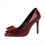Women's Bow Leather Pointed Toe High Heel Pumps 2
