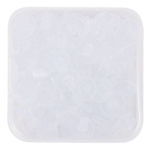 100Pcs White Earring Accessories Easy Carry Earring Back Stopping 1