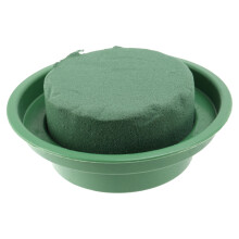Flower Arrangement Kit - 6-Pack Round Floral Foam in Single Design Bowl for Table Centerpiece, Wedding Aisle Flowers, Party Decoration, Green