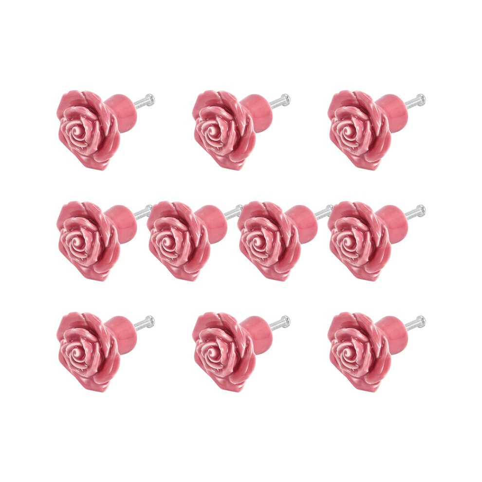 Photos - Door Handle Jojomino 10 Pcs Ceramic Vintage Floral Rose Flower Door Knobs Handle Drawer Kitchen + Screws  