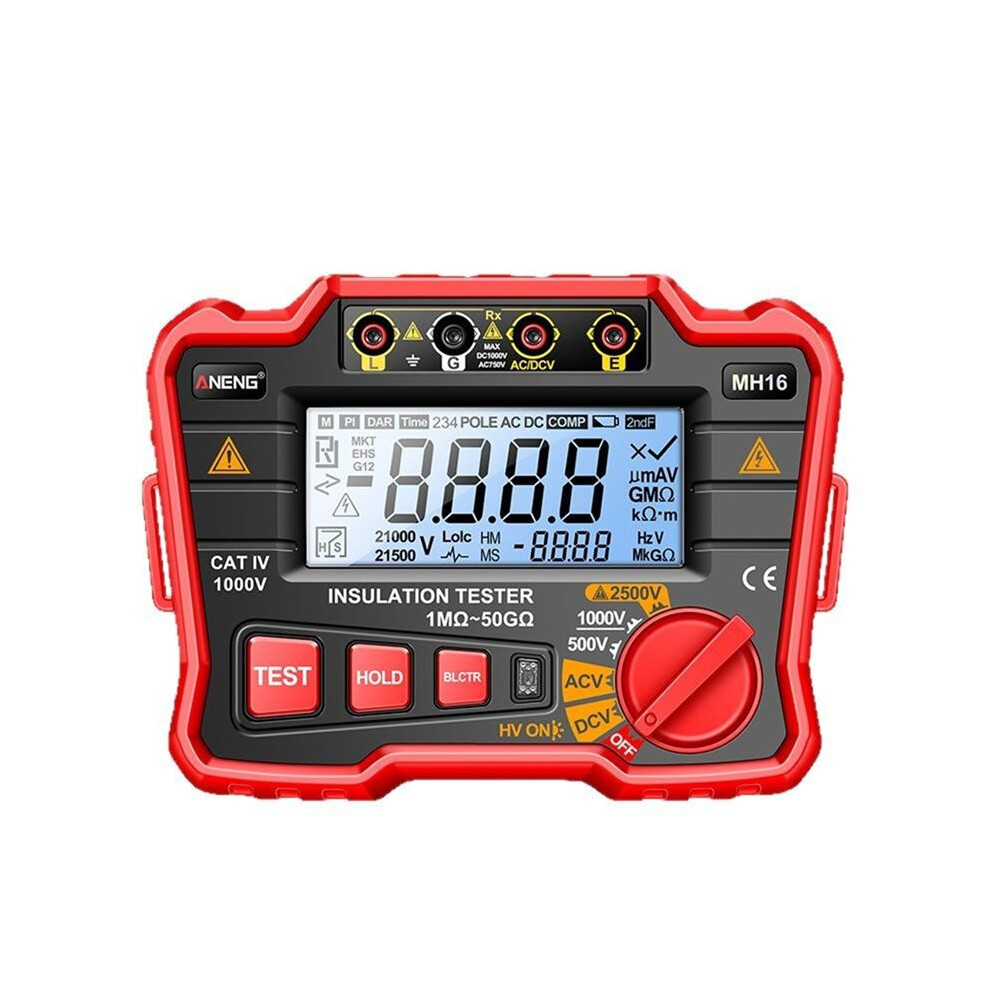 Aneng Insulation Resistance Meters Mh16 High Precision Ac/ Voltage Ohm 2500V Tester Display Resistor Testing Megohmmeter Tools 4712355777716