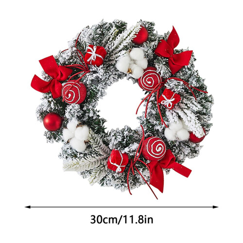 Artificial Christmas Wreath Frosted Pine Branches 1